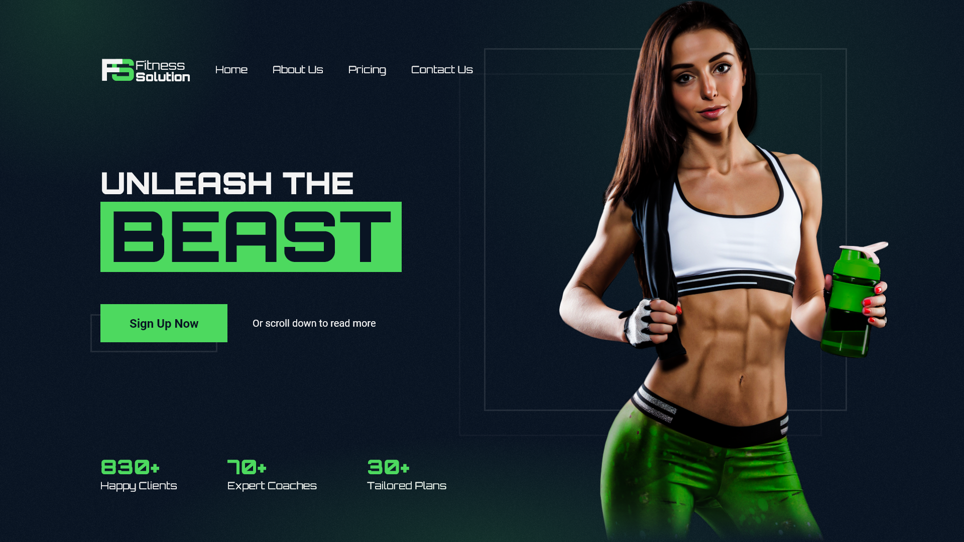 Fitness site design on xenons.net